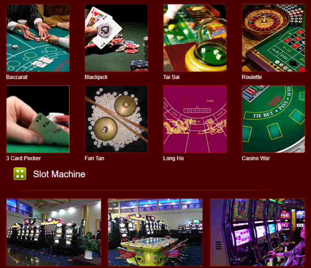 Hệ thống game bài và slot machine ở casino Golden Galaxy đa dạng