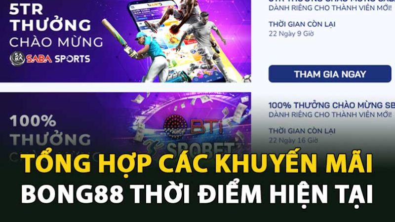 Điểm qua các chương trình khuyến mãi hấp dẫn tại Bong88